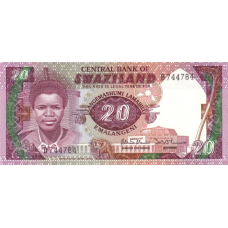P12a Swaziland (Eswatini) - 20 Emalangeni Year ND (1986)